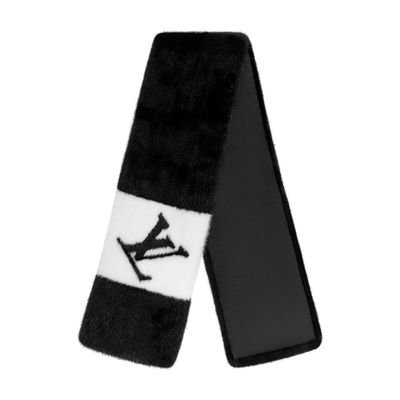Louis Vuitton Gogram Fur Scarf In Black