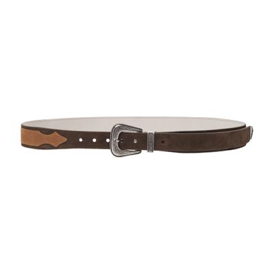 Brunello Cucinelli Engraved-buckle Leather Belt In Brown