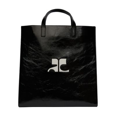 Courrèges Heritage Naplack Tote Bag In Black