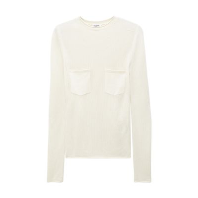Filippa K Patch-pocket Mesh T-shirt In Off-white