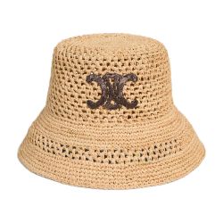 Triomphe bucket hat in raffia - CELINE