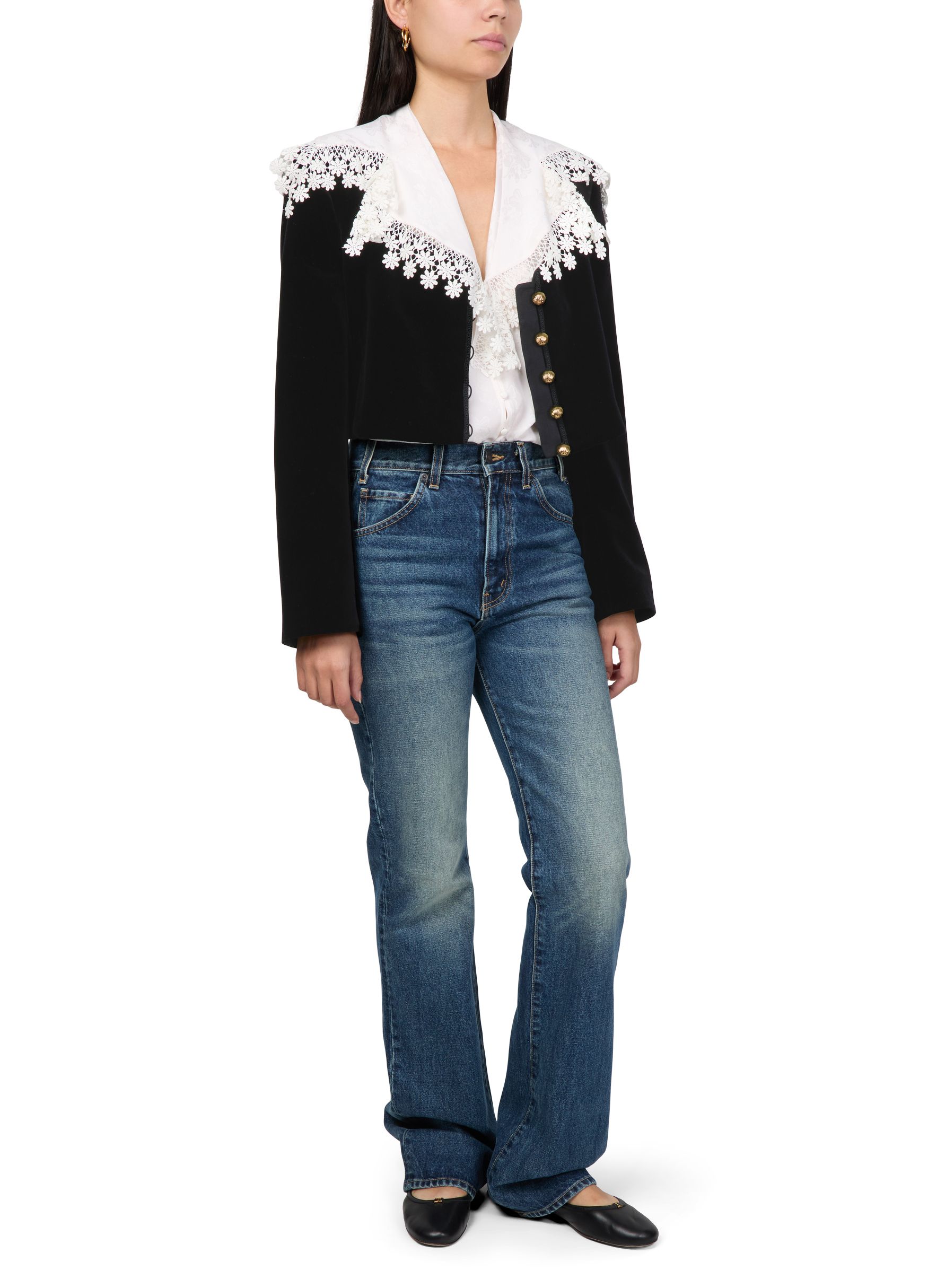 Velvet cropped jacket thumbnail 6