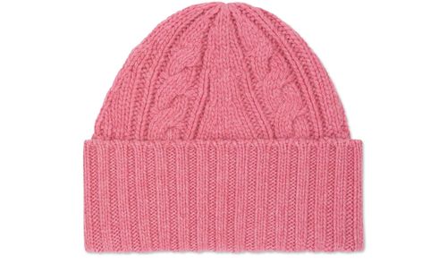 Bompard — Cashmere cable knit beanie (Pink)