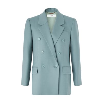 Chloé Double-breasted Blazer In Gray