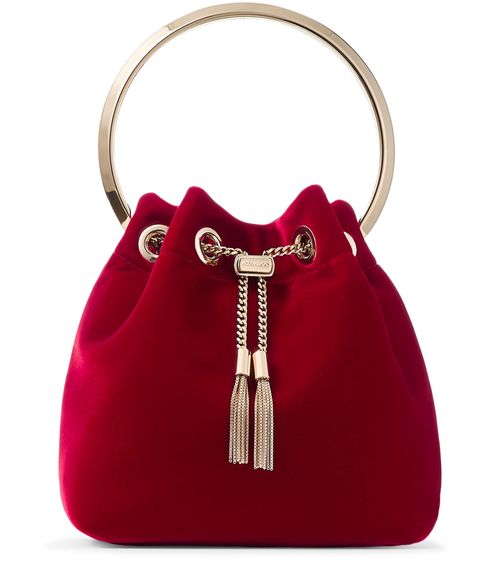 JIMMY CHOO Bon Bon 天鹅绒桶包