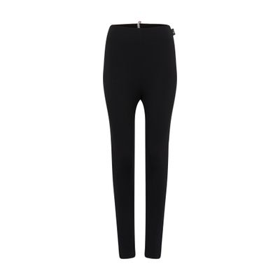 Moncler Brand-embossed Slim-fit High-rise Stretch-woven Leggings In Black