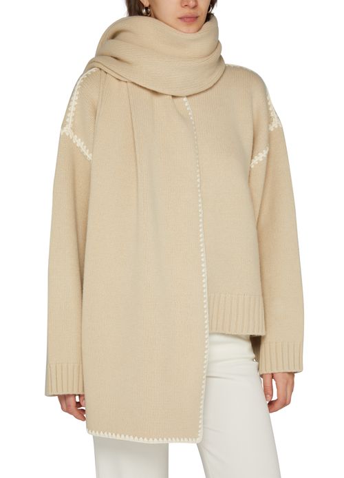 TOTEME Embroidered wool cashmere scarf