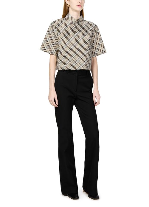 BURBERRY Check short cotton shirt
