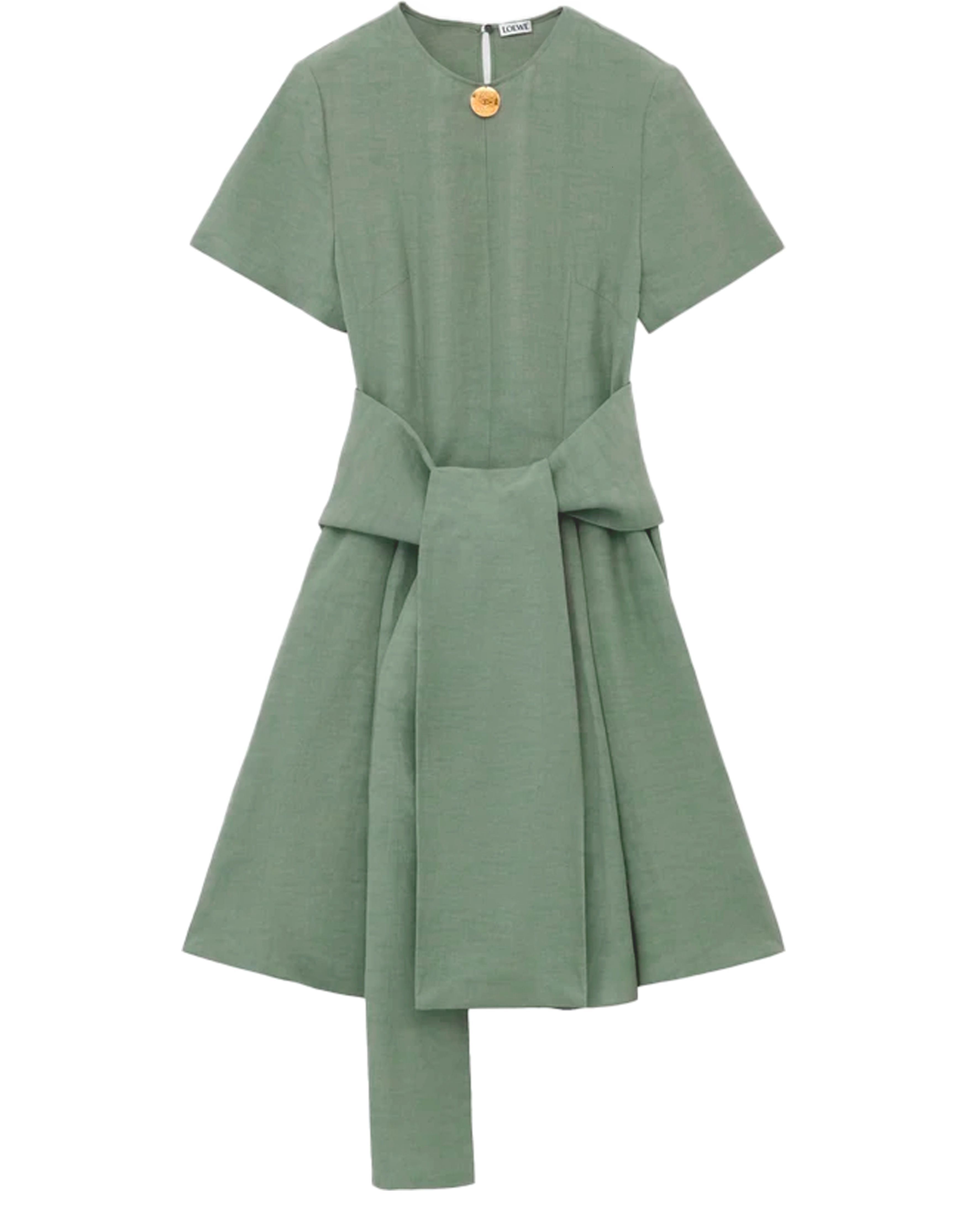 Pebble dress in viscose and linen