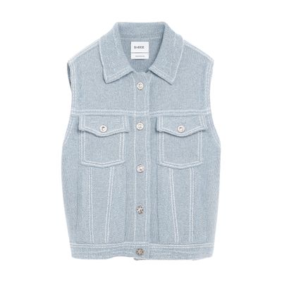 BARRIE OVERSIZED SLEEVELESS DENIM JACKET IN CASHMERE AND COTTON