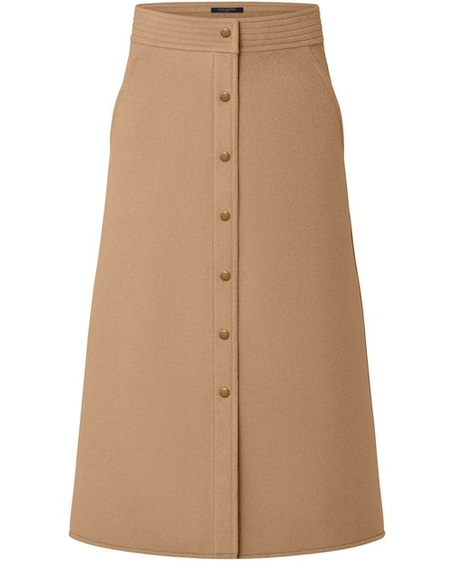 LOUIS VUITTON Double Face Button Down Midi Skirt