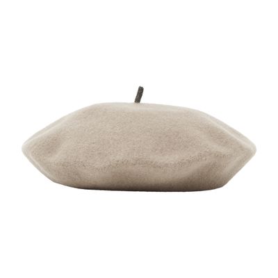 Brunello Cucinelli Wool Beret In Grey