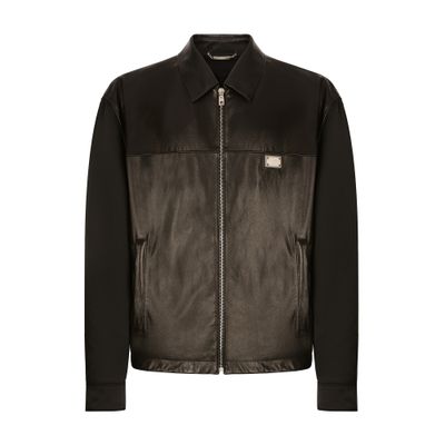 Shop Dolce & Gabbana Fabric And Leather Jacket In Black