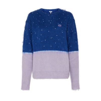 Loewe Mohair Blend Sweater In Navy
