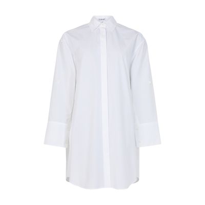 Loewe Damen Weiß Hemdblusenkleid Aus Baumwolle