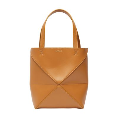 Loewe Puzzle Tote Mini Leather Tote Bag In Nude & Neutrals