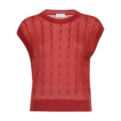 Brunello Cucinelli Mohair And Wool Shirt In Red