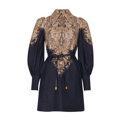 Zimmermann Natura Tunic Dress In Navy