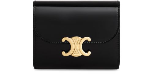 CELINE Small flap wallet Triomphe in patent calfskin