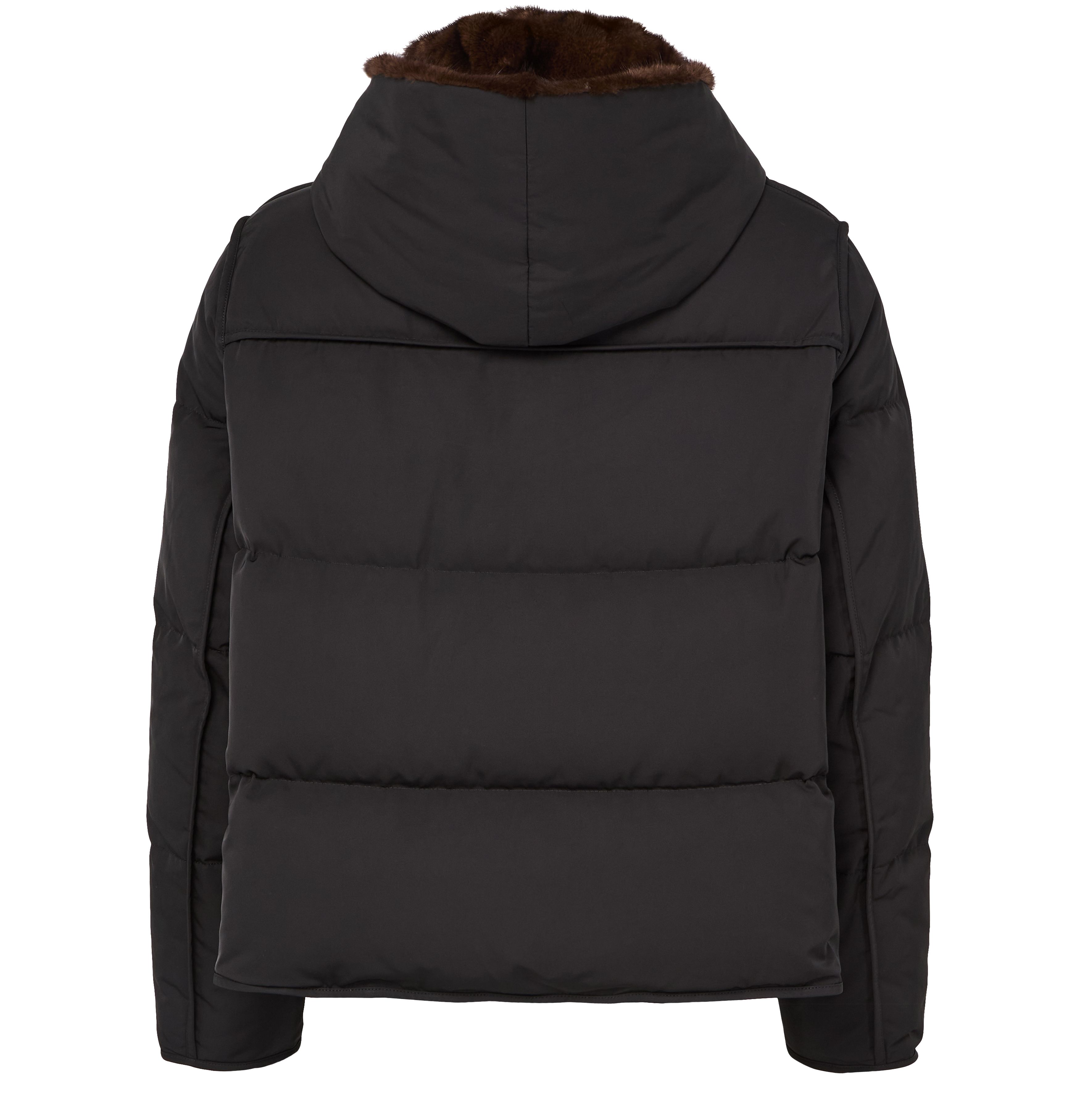 Puffer jacket with a mink fur hood thumbnail 3