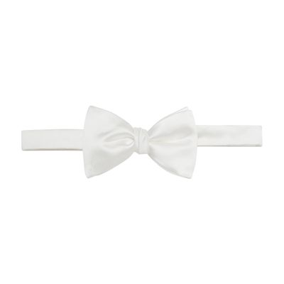 Brunello Cucinelli Satin Bow Tie In White