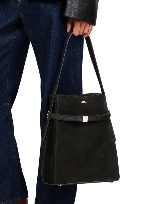 TOTEME Belted suede bucket bag