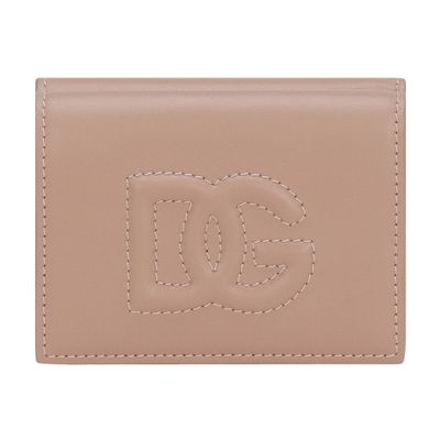 Dolce & Gabbana Dg Logo French Wallet In Calf Leather In Powder_pink