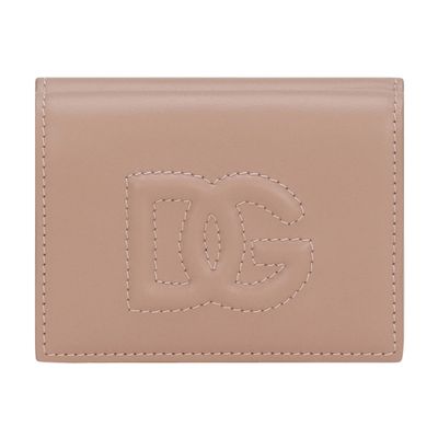 Shop Dolce & Gabbana Dg Logo French Flap Wallet In Powder_pink