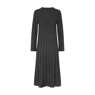 Loulou Studio Irma Ribbed Knit Wool Midi Dress In Grey
