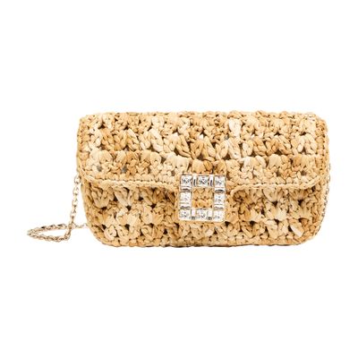 Roger Vivier Viv Jeu De Fille Raffia Clutch