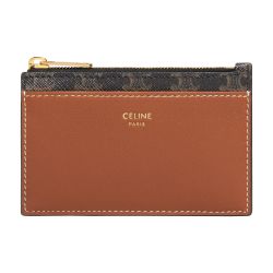 Céline CELINE WALLET CARD HOLDER IN GRAY TRIOMPHE CANVAS WALLET