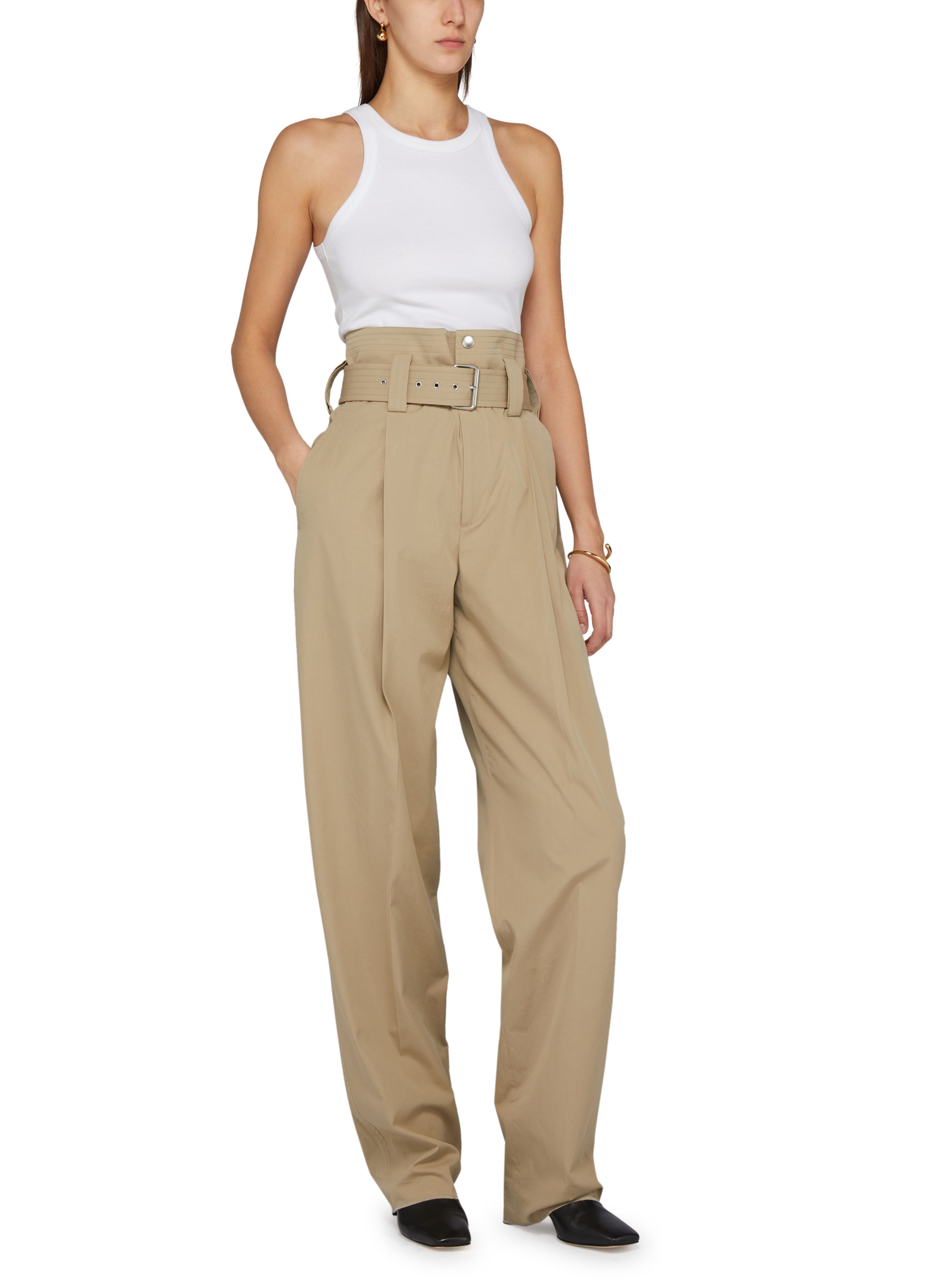 Belted cotton pants thumbnail 6