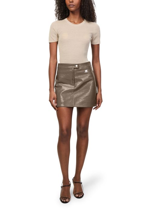 COURREGES Reedition vinyl mini skirt