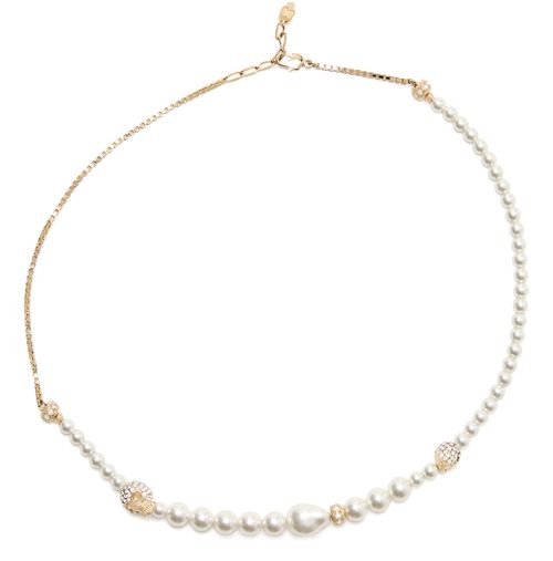 MCQUEEN Skull and pearl necklace