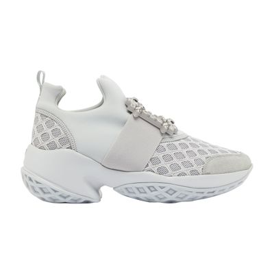 Roger Vivier Viv Run Strass Buckle Runner Sneakers In White