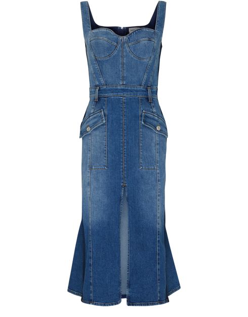 Alexander mcqueen denim dress outlet