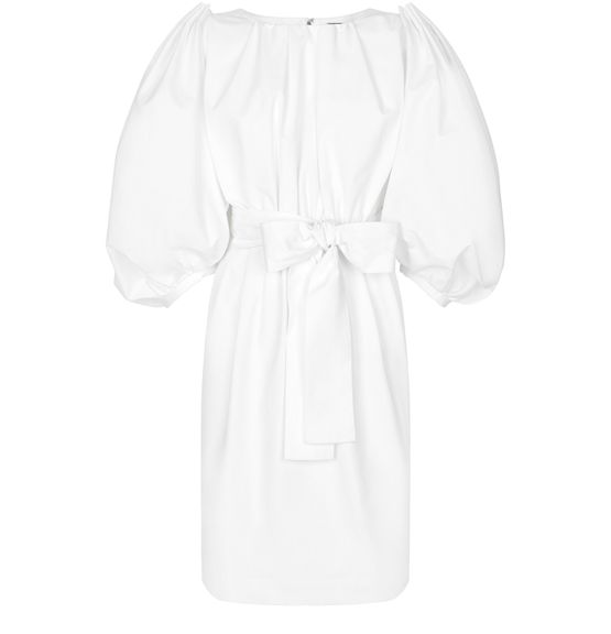 コットン製 パフスリーブ ミディ丈ドレス レディース | DOLCE  