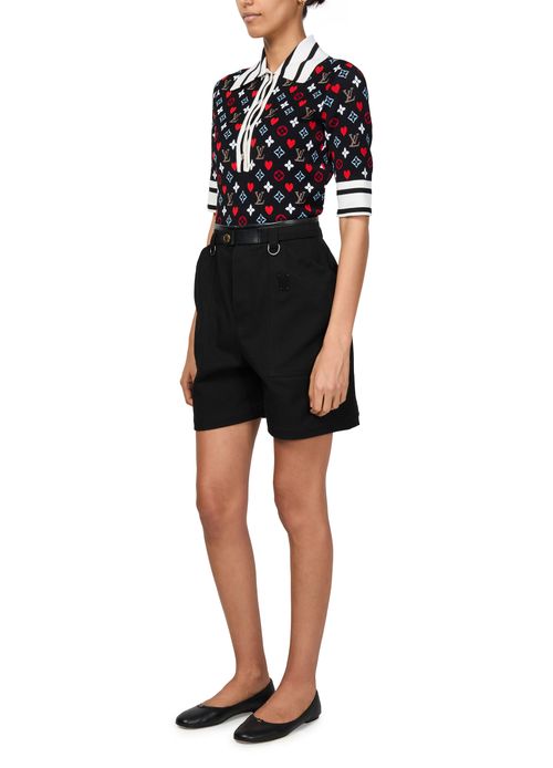 LOUIS VUITTON Game On Contrast Stripe Polo Top 
