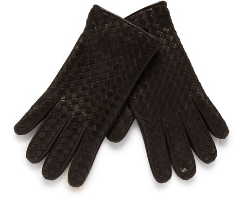 BOTTEGA VENETA Gants en cuir Intrecciato