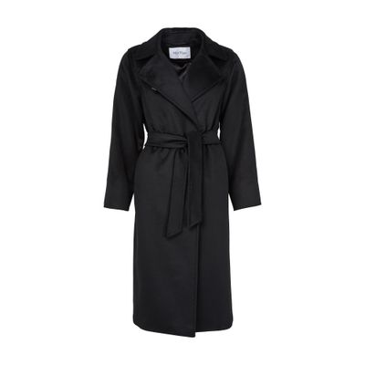 Max Mara Manuela Maxi Belted Coat In Black