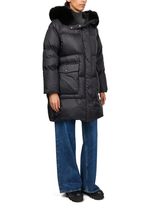 YVES SALOMON Puffer jacket with a fox fur hood