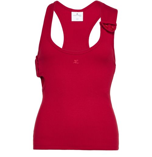 COURREGES Double buckle 90's rib tank top