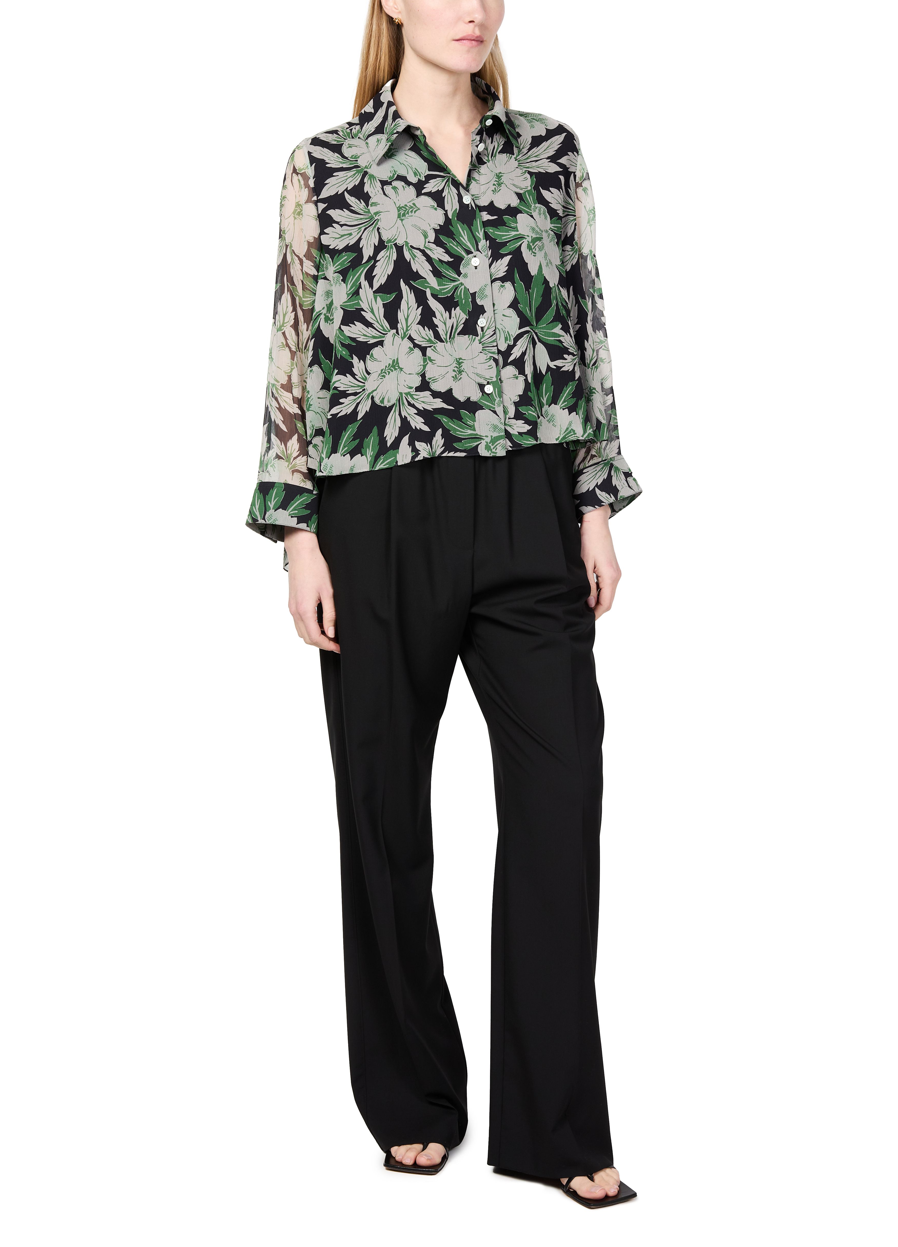Floral print silk shirt thumbnail 6