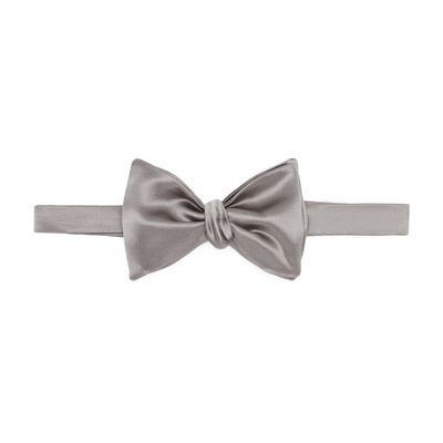 Brunello Cucinelli Cotton And Silk Satin Bow Tie In Grey