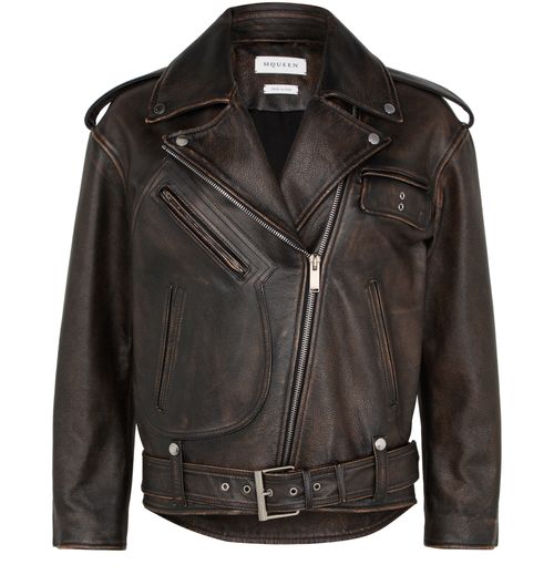 MCQUEEN Oversize leather jacket