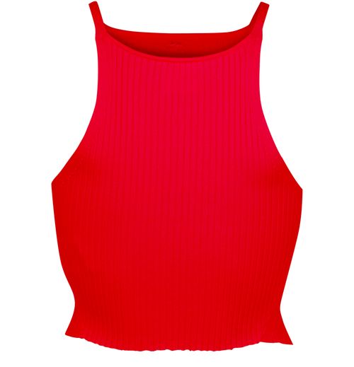 COURREGES Circle rib knit top