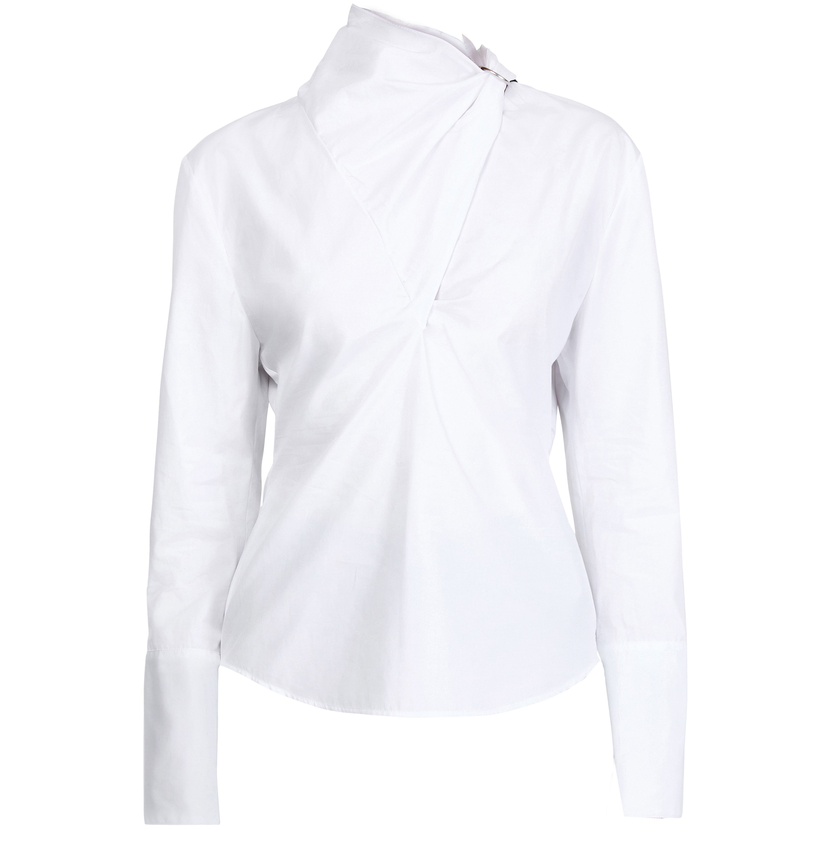 Knotted poplin blouse