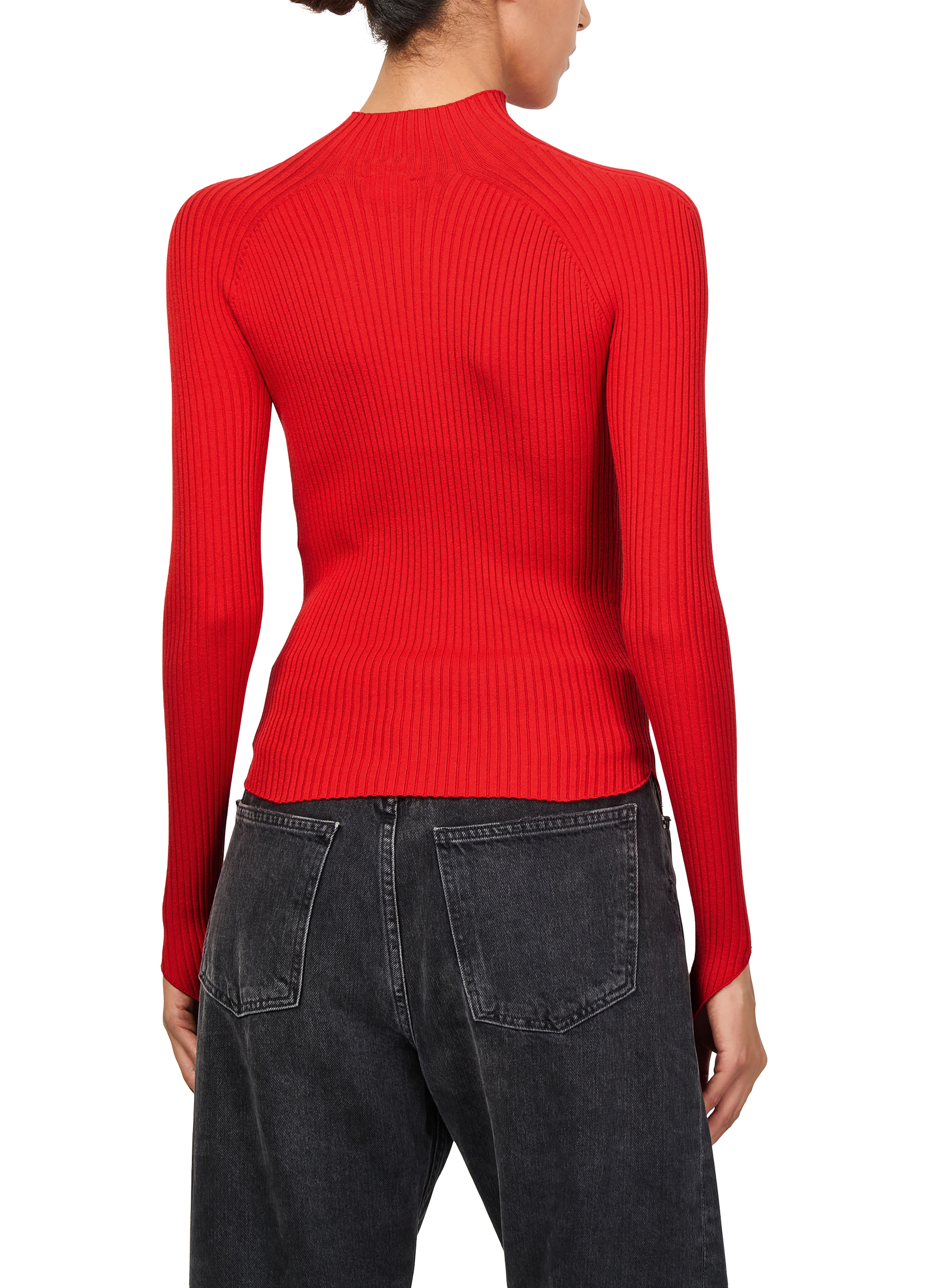 Circle rib knit mockncek sweater thumbnail 5