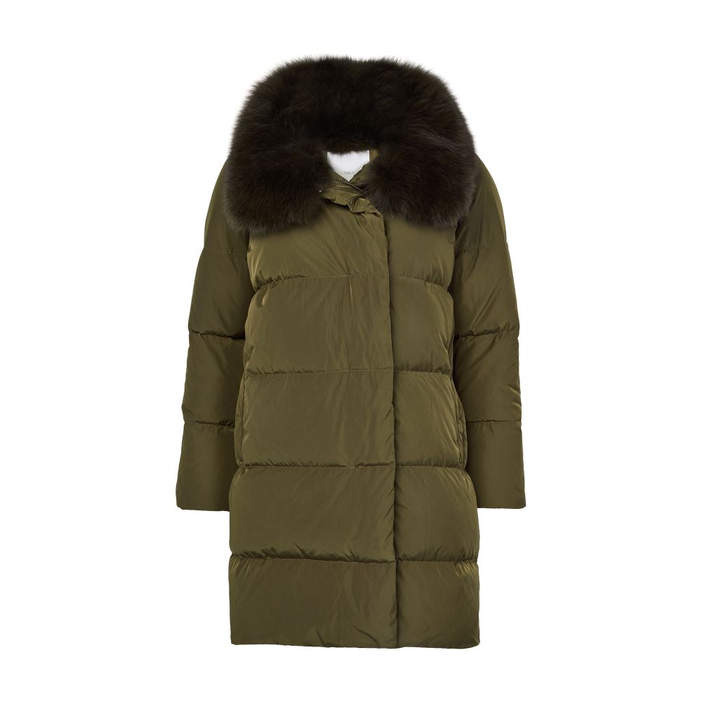 Puffer jacket with a fox fur collar thumbnail 8