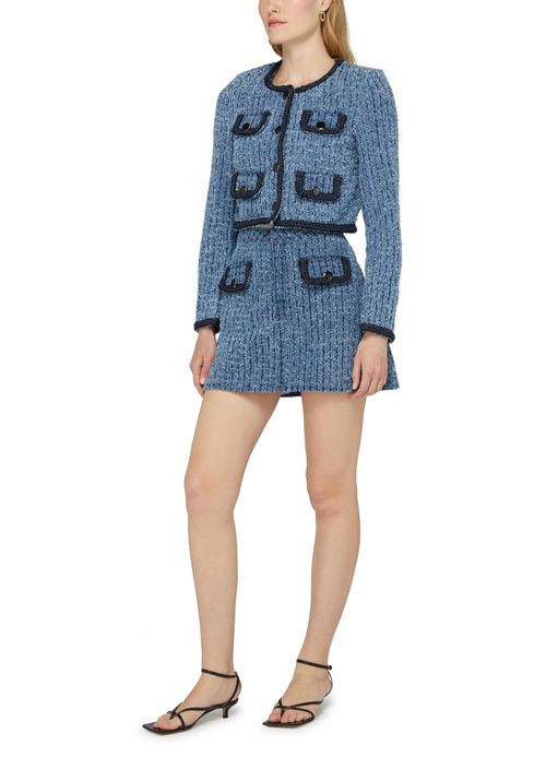 SELF PORTRAIT Textured denim jacket